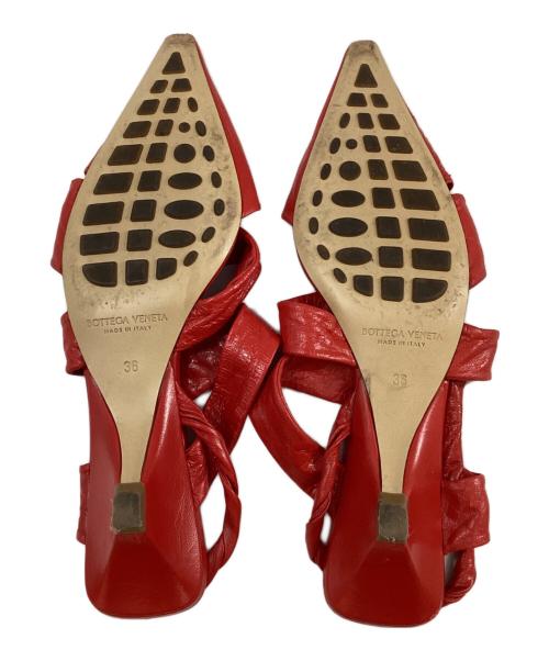BOTTEGA VENETA（ボッテガベネタ）BOTTEGA VENETA (ボッテガベネタ) ポインテッドトゥレザーサンダル レッド サイズ:36の古着・服飾アイテム