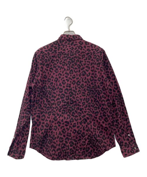 PS Paul Smith（ＰＳポールスミス）PS Paul Smith (ＰＳポールスミス) レオパードラウンドカラーシャツ パープル×ブラック サイズ:XLの古着・服飾アイテム