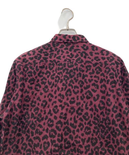 PS Paul Smith（ＰＳポールスミス）PS Paul Smith (ＰＳポールスミス) レオパードラウンドカラーシャツ パープル×ブラック サイズ:XLの古着・服飾アイテム