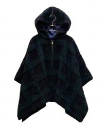 TOMORROW LAND collection（トゥモローランドコレクション）の古着「シャギーブラックウォッチ フーデットマント」｜ネイビー