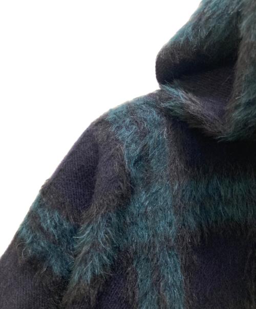 TOMORROW LAND collection（トゥモローランドコレクション）TOMORROW LAND collection (トゥモローランドコレクション) シャギーブラックウォッチ フーデットマント ネイビー サイズ:36の古着・服飾アイテム