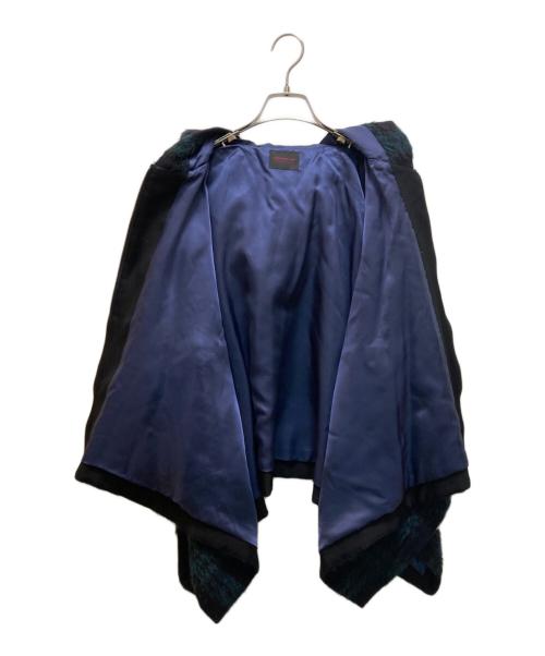 TOMORROW LAND collection（トゥモローランドコレクション）TOMORROW LAND collection (トゥモローランドコレクション) シャギーブラックウォッチ フーデットマント ネイビー サイズ:36の古着・服飾アイテム