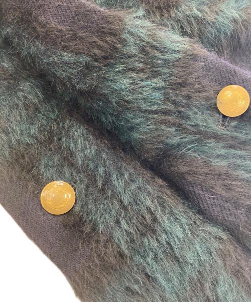 TOMORROW LAND collection（トゥモローランドコレクション）TOMORROW LAND collection (トゥモローランドコレクション) シャギーブラックウォッチ フーデットマント ネイビー サイズ:36の古着・服飾アイテム