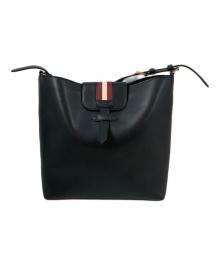 BALLY（バリー）の古着「ラインデザイン レザーワンショルダーバッグ」｜ブラック