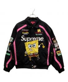 SUPREME×SPONGEBOB（シュプリーム×スポンジボブ）の古着「スクエアパンツ ジェフハミルトン レーシング ジャケット "ブラック"」｜ブラック