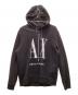 ARMANI EXCHANGE（アルマーニ エクスチェンジ）の古着「AX刺繍プルオーバーパーカー」｜ブラック