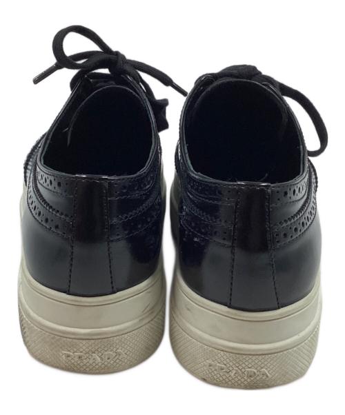 PRADA（プラダ）PRADA (プラダ) ウイングチップスニーカー ブラック サイズ:36の古着・服飾アイテム