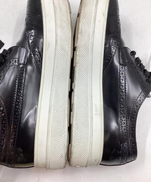 PRADA（プラダ）PRADA (プラダ) ウイングチップスニーカー ブラック サイズ:36の古着・服飾アイテム