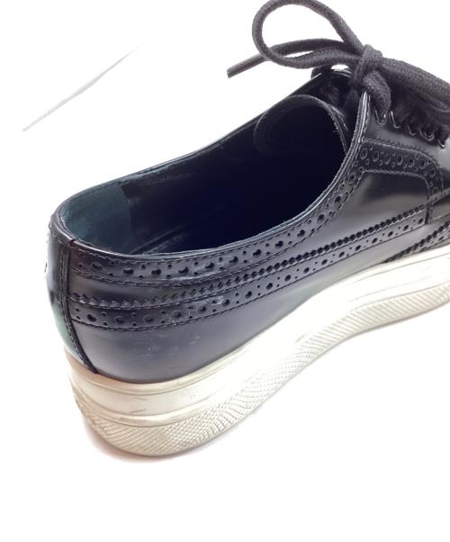 PRADA（プラダ）PRADA (プラダ) ウイングチップスニーカー ブラック サイズ:36の古着・服飾アイテム