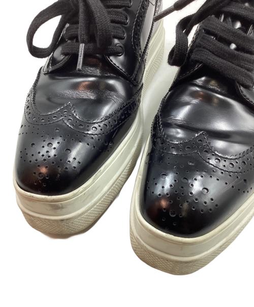 PRADA（プラダ）PRADA (プラダ) ウイングチップスニーカー ブラック サイズ:36の古着・服飾アイテム
