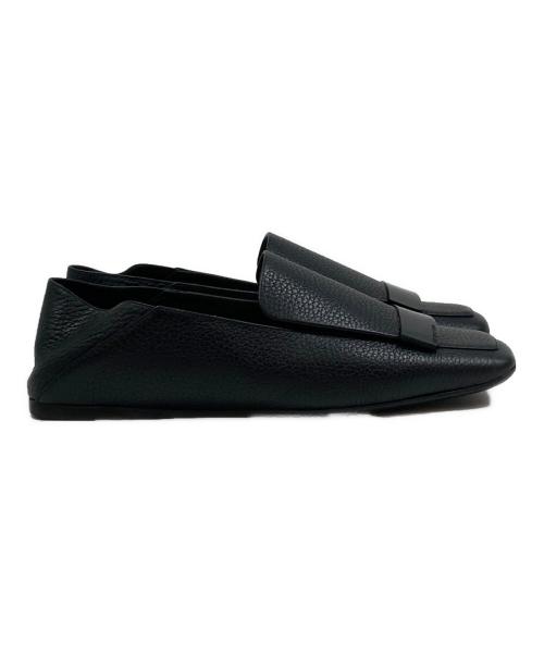 sergio rossi（セルジオロッシ）sergio rossi (セルジオロッシ) スクエアトゥ フラットシューズ ブラック サイズ:SIZE 35の古着・服飾アイテム