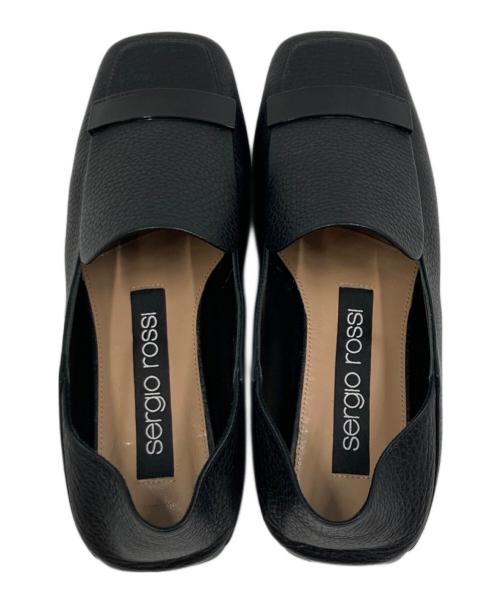 sergio rossi（セルジオロッシ）sergio rossi (セルジオロッシ) スクエアトゥ フラットシューズ ブラック サイズ:SIZE 35の古着・服飾アイテム