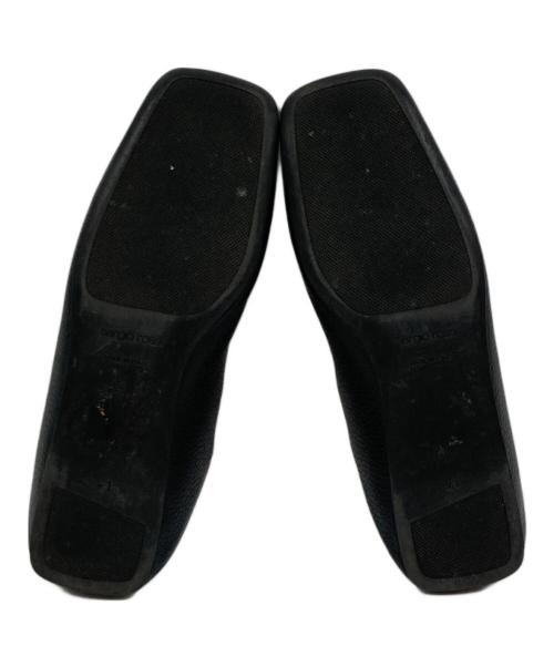 sergio rossi（セルジオロッシ）sergio rossi (セルジオロッシ) スクエアトゥ フラットシューズ ブラック サイズ:SIZE 35の古着・服飾アイテム