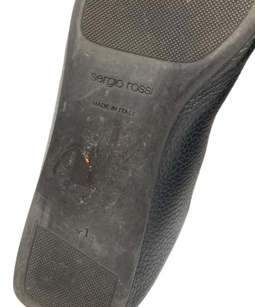 sergio rossi（セルジオロッシ）sergio rossi (セルジオロッシ) スクエアトゥ フラットシューズ ブラック サイズ:SIZE 35の古着・服飾アイテム