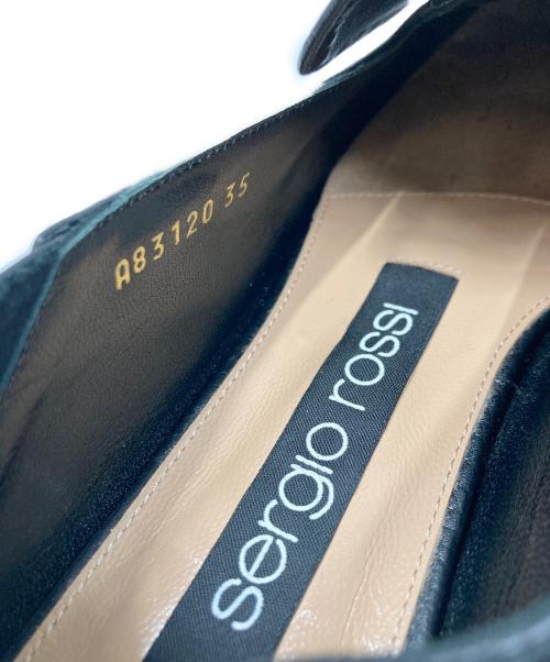 sergio rossi（セルジオロッシ）sergio rossi (セルジオロッシ) スクエアトゥ フラットシューズ ブラック サイズ:SIZE 35の古着・服飾アイテム