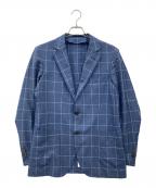 TOMORROW LAND×LORO PIANAトゥモローランド×ロロピアーナ）の古着「シルク・カシミヤ ウィンドウチェック2Bテーラードジャケット」｜ブルー