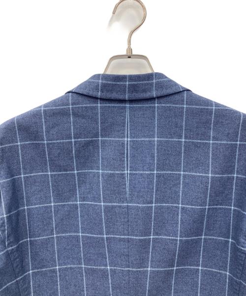 TOMORROW LAND（トゥモローランド）TOMORROW LAND (トゥモローランド) LORO PIANA (ロロピアーナ) シルク・カシミヤ ウィンドウチェック2Bテーラードジャケット ブルー サイズ:R35の古着・服飾アイテム
