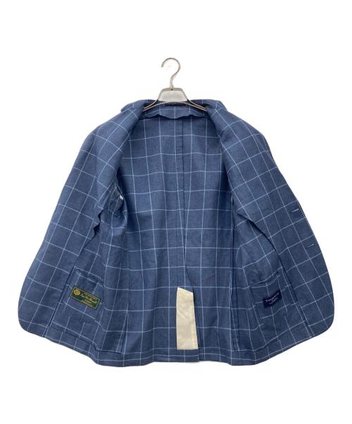TOMORROW LAND（トゥモローランド）TOMORROW LAND (トゥモローランド) LORO PIANA (ロロピアーナ) シルク・カシミヤ ウィンドウチェック2Bテーラードジャケット ブルー サイズ:R35の古着・服飾アイテム