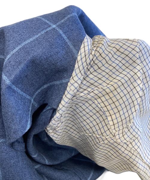 TOMORROW LAND（トゥモローランド）TOMORROW LAND (トゥモローランド) LORO PIANA (ロロピアーナ) シルク・カシミヤ ウィンドウチェック2Bテーラードジャケット ブルー サイズ:R35の古着・服飾アイテム
