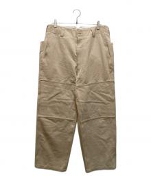 MAATEE&SONS（マーティーアンドサンズ）の古着「CABLEYARN DOUBLE KNEE PANTS」｜アイボリー