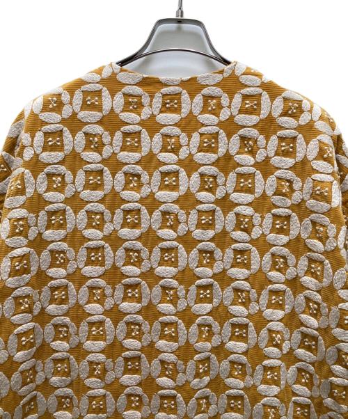 mina perhonen（ミナ ペルホネン）mina perhonen (ミナ ペルホネン) DEAR エンブロイダリー ノーカラー コート イエロー サイズ:38の古着・服飾アイテム