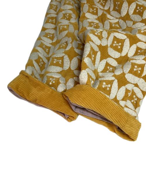 mina perhonen（ミナ ペルホネン）mina perhonen (ミナ ペルホネン) DEAR エンブロイダリー ノーカラー コート イエロー サイズ:38の古着・服飾アイテム