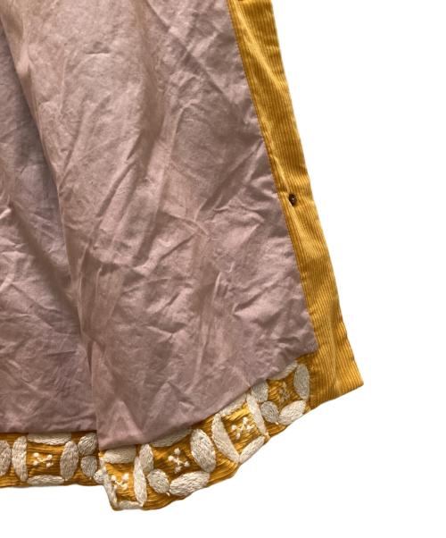 mina perhonen（ミナ ペルホネン）mina perhonen (ミナ ペルホネン) DEAR エンブロイダリー ノーカラー コート イエロー サイズ:38の古着・服飾アイテム