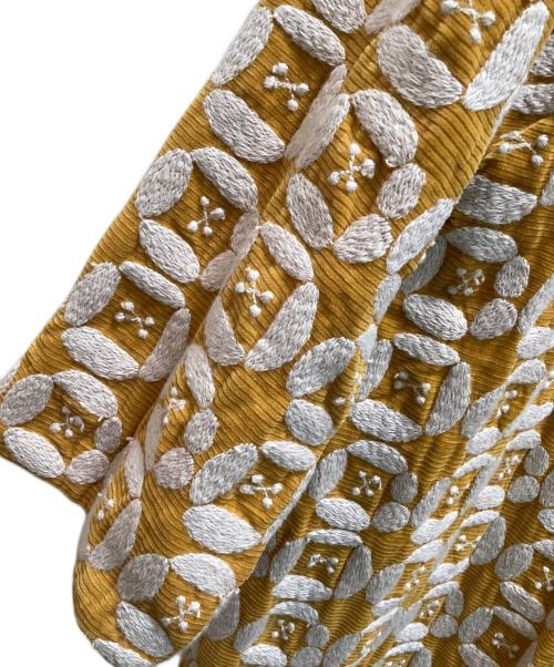 mina perhonen（ミナ ペルホネン）mina perhonen (ミナ ペルホネン) DEAR エンブロイダリー ノーカラー コート イエロー サイズ:38の古着・服飾アイテム