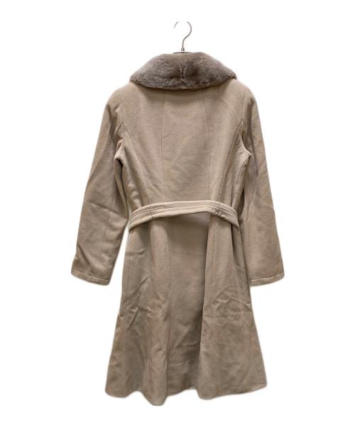 MaxMara（マックスマーラ）MaxMara (マックスマーラ) アンゴラウール・ラビットファー襟コート ベージュ サイズ:38の古着・服飾アイテム
