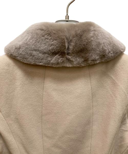 MaxMara（マックスマーラ）MaxMara (マックスマーラ) アンゴラウール・ラビットファー襟コート ベージュ サイズ:38の古着・服飾アイテム