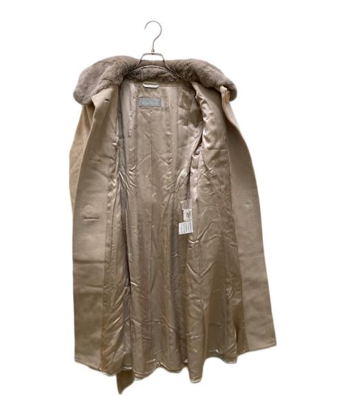 MaxMara（マックスマーラ）MaxMara (マックスマーラ) アンゴラウール・ラビットファー襟コート ベージュ サイズ:38の古着・服飾アイテム