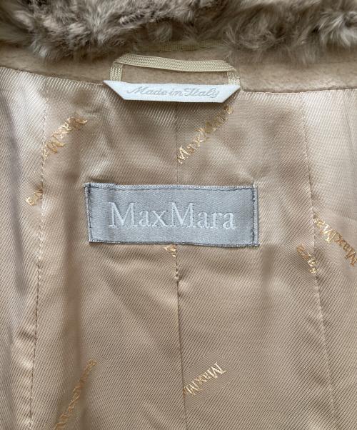 MaxMara（マックスマーラ）MaxMara (マックスマーラ) アンゴラウール・ラビットファー襟コート ベージュ サイズ:38の古着・服飾アイテム