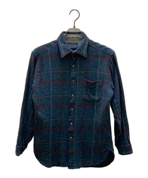 PENDLETON（ペンドルトン）PENDLETON (ペンドルトン) 70sチェックウールシャツ ブルー サイズ:Mの古着・服飾アイテム
