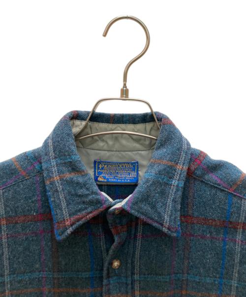 PENDLETON（ペンドルトン）PENDLETON (ペンドルトン) 70sチェックウールシャツ ブルー サイズ:Mの古着・服飾アイテム