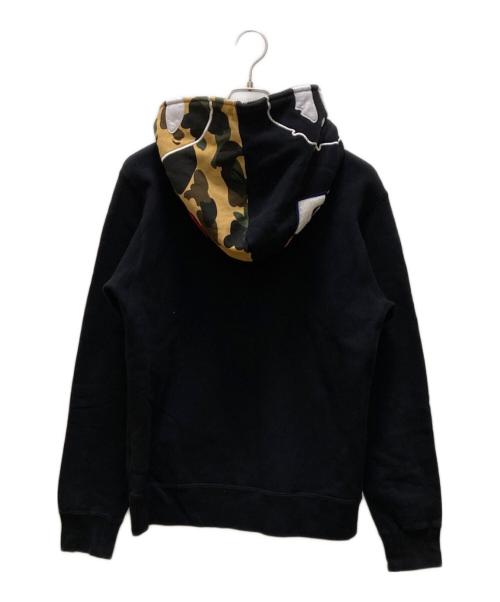 A BATHING APE（ア ベイシング エイプ）A BATHING APE (ア ベイシング エイプ) フードサルカモ ダブルジップパーカー ブラック サイズ:Lの古着・服飾アイテム