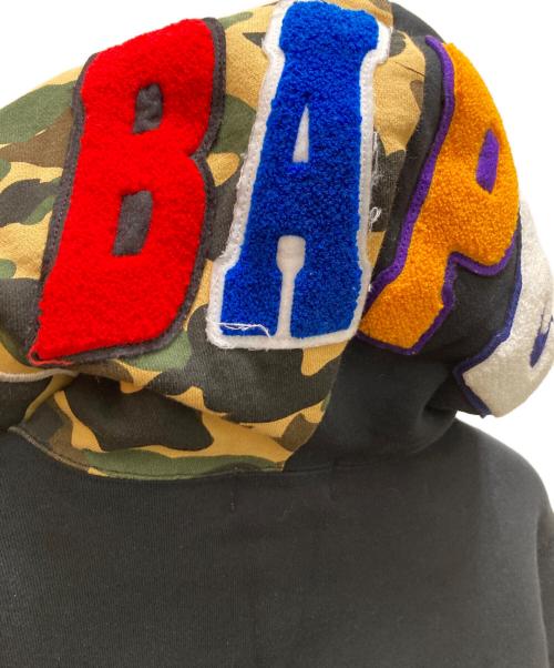 A BATHING APE（ア ベイシング エイプ）A BATHING APE (ア ベイシング エイプ) フードサルカモ ダブルジップパーカー ブラック サイズ:Lの古着・服飾アイテム