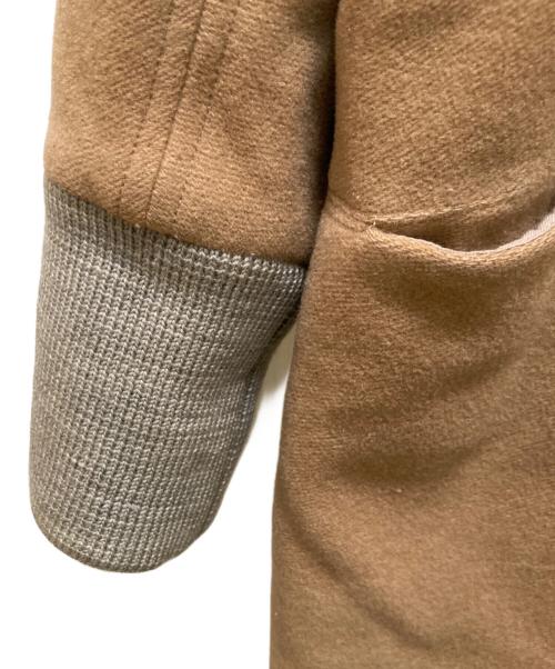 NO CONTROL AIR（ノーコントロールエアー）NO CONTROL AIR (ノーコントロールエアー) リブカラーダブルジップウールコート ベージュ サイズ:N38の古着・服飾アイテム