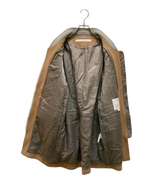 NO CONTROL AIR（ノーコントロールエアー）NO CONTROL AIR (ノーコントロールエアー) リブカラーダブルジップウールコート ベージュ サイズ:N38の古着・服飾アイテム