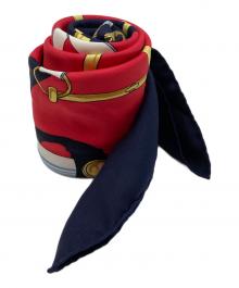 HERMES（エルメス）の古着「シルクスカーフ」｜レッド×ネイビー