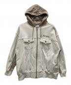 X-GIRLエックスガール）の古着「ジップパーカー」｜ホワイト