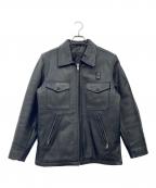 HOUSTONヒューストン）の古着「レザートラッカージャケット」｜ブラック