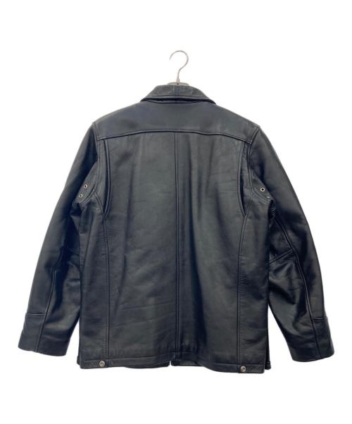 HOUSTON（ヒューストン）HOUSTON (ヒューストン) レザートラッカージャケット ブラック サイズ:38の古着・服飾アイテム
