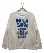 LEVI'S×De La Soulリーバイス×デラソウル）の古着「コラボ 3 FEET HIGH WHITE Tシャツ」｜ホワイト×ブルー