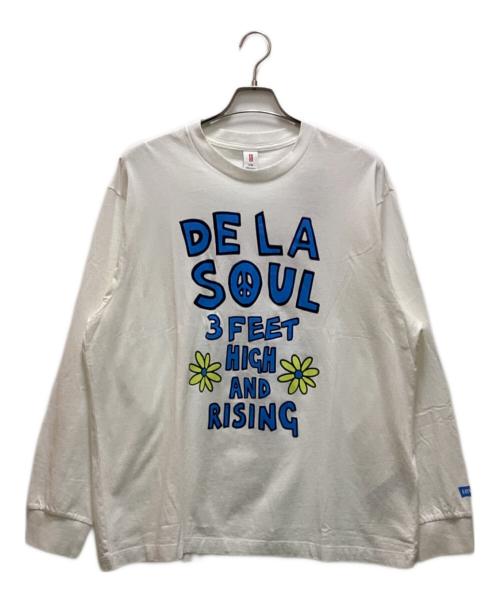 LEVI'S（リーバイス）LEVI'S (リーバイス) De La Soul (デラソウル) コラボ 3 FEET HIGH WHITE Tシャツ ホワイト×ブルー サイズ:Lの古着・服飾アイテム