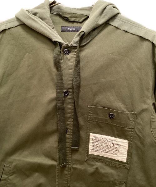 DIESEL（ディーゼル）DIESEL (ディーゼル) フーデッドシャツジャケット オリーブ サイズ:ｘｓの古着・服飾アイテム
