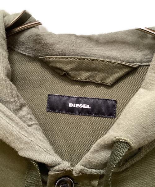 DIESEL（ディーゼル）DIESEL (ディーゼル) フーデッドシャツジャケット オリーブ サイズ:ｘｓの古着・服飾アイテム