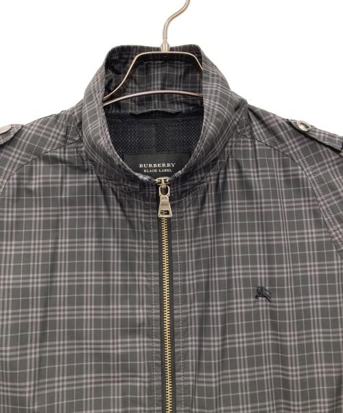 BURBERRY BLACK LABEL（バーバリーブラックレーベル）BURBERRY BLACK LABEL (バーバリーブラックレーベル) ダブルジップチェックジャケット グレー サイズ:Ⅼの古着・服飾アイテム