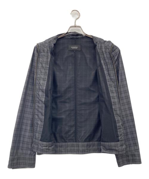 BURBERRY BLACK LABEL（バーバリーブラックレーベル）BURBERRY BLACK LABEL (バーバリーブラックレーベル) ダブルジップチェックジャケット グレー サイズ:Ⅼの古着・服飾アイテム