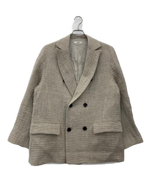 saby（サバイ）saby (サバイ) ウールリネン ダブルガーゼジャケット ベージュ サイズ:1(S)の古着・服飾アイテム