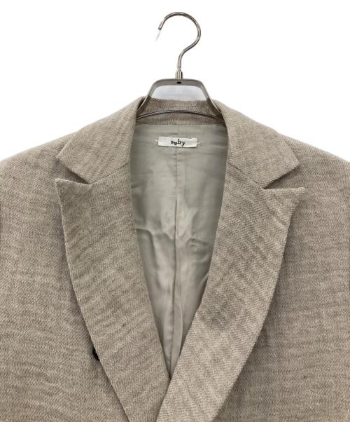 saby（サバイ）saby (サバイ) ウールリネン ダブルガーゼジャケット ベージュ サイズ:1(S)の古着・服飾アイテム